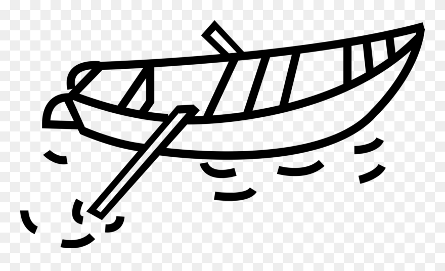 Vector Illustration Of Rowboat Or Row Boat Watercraft - Ruderboot Clipart Png Transparent Png