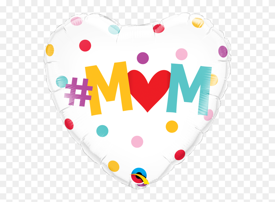 M Heart M Dots Foil Balloon - Mothers Day Heart Clipart