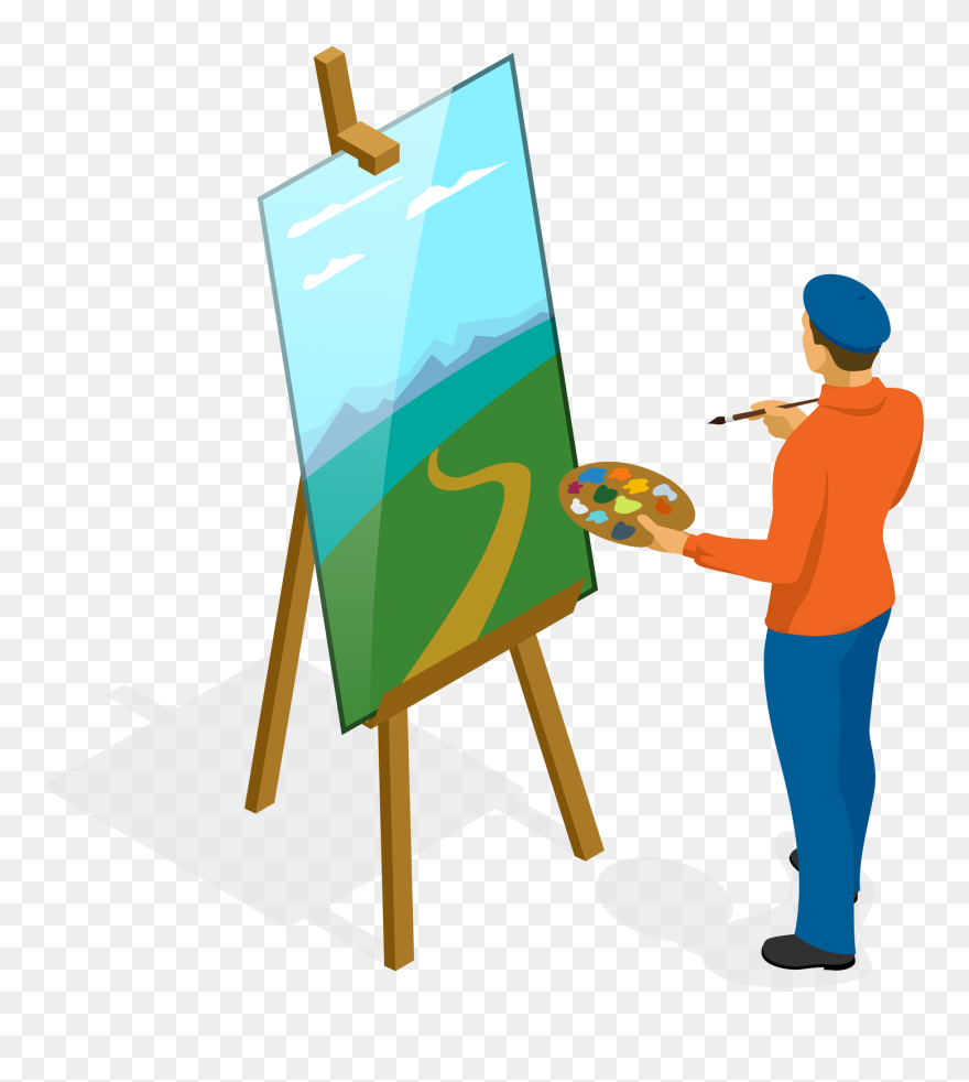 Clipart Künstler Mit Palette - Png Download