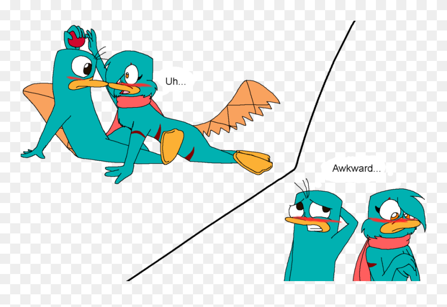 Perry And Taylor Awkward Moment By Grovylefangirl1997 - Female Perry The Platypus Clipart
