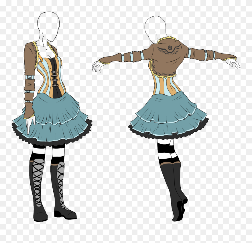 Outfit Drawing Steampunk Huge Freebie Download For - Steampunk Dress Clipart