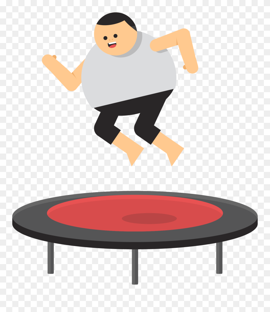 Fat Boy Playing Basketball Clipart Transparent Stock - Trampoline Cartoon Png