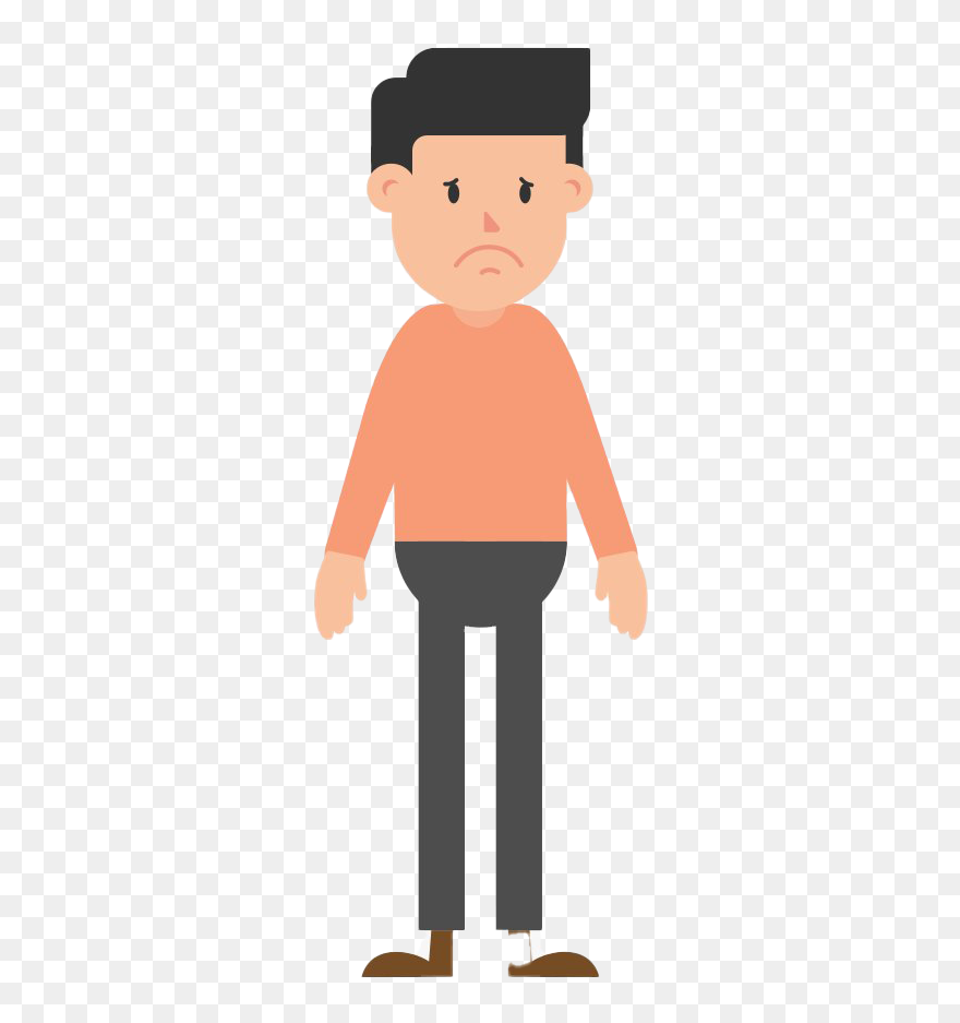Sad Unhappy Guy Png Free Image - Thinking Man Vector Png Clipart