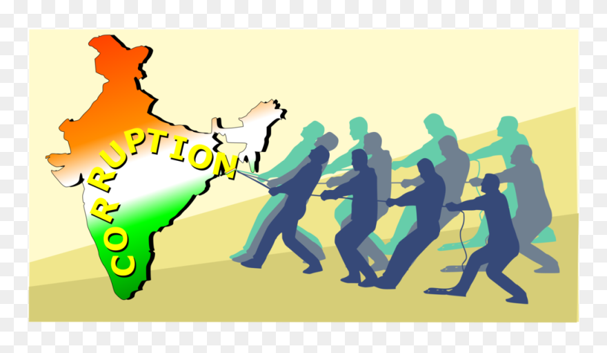 Human Behavior,recreation,art - Cartoons On Corruption Free India Clipart