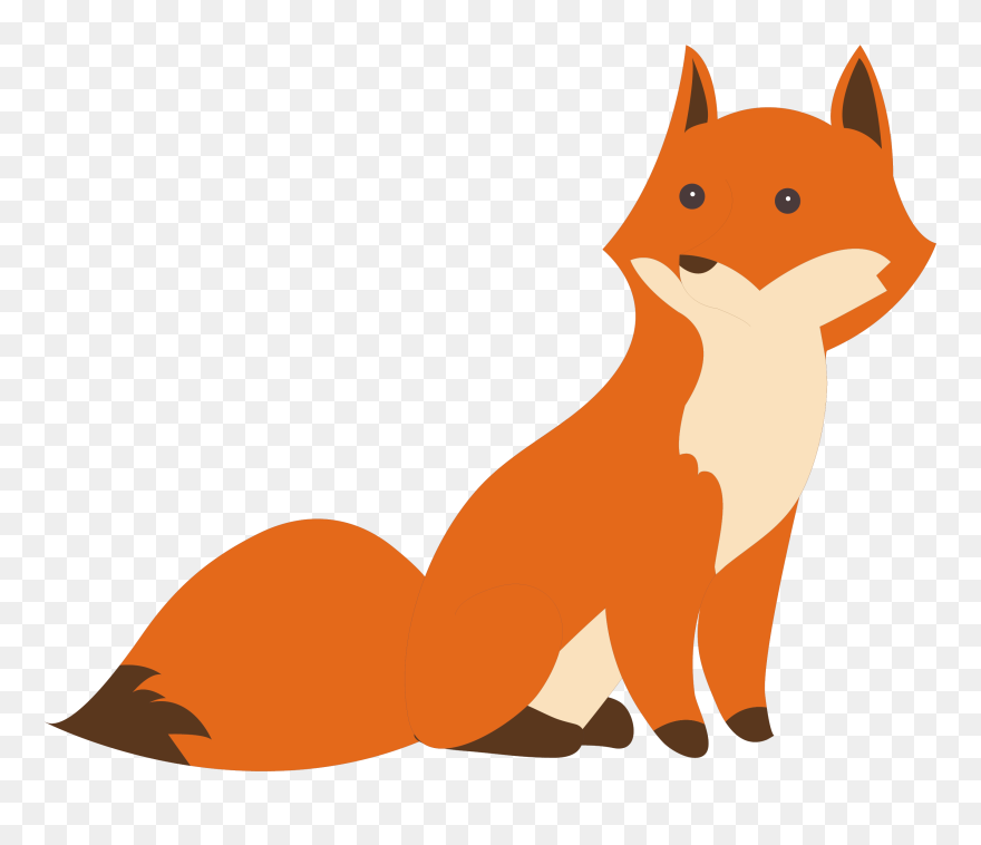 Red Fox Drawing Cute Clipart