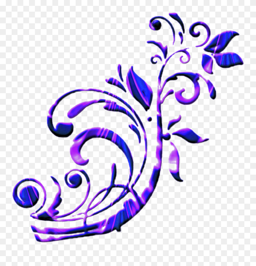 Scroll Purple Blue Swirl Border Frame - Purple And Blue Swirl Transparent Clipart