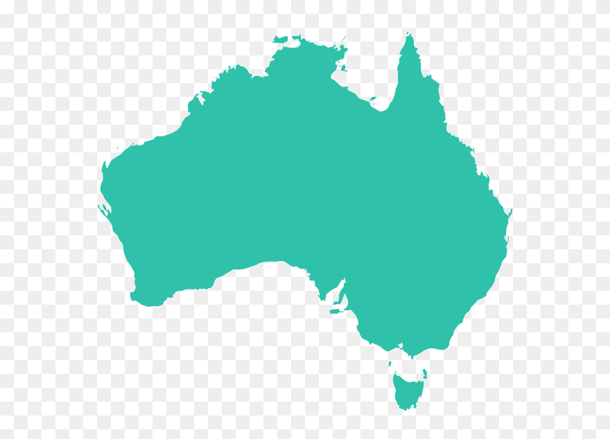 Australia Map Aqua Clip Art At Clker - Map Australia Clipart - Png Download