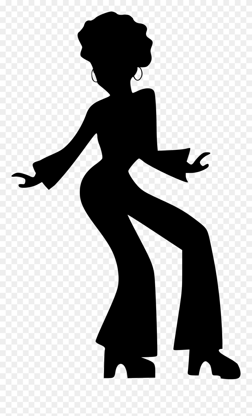 Disco Woman Silhouette Clipart