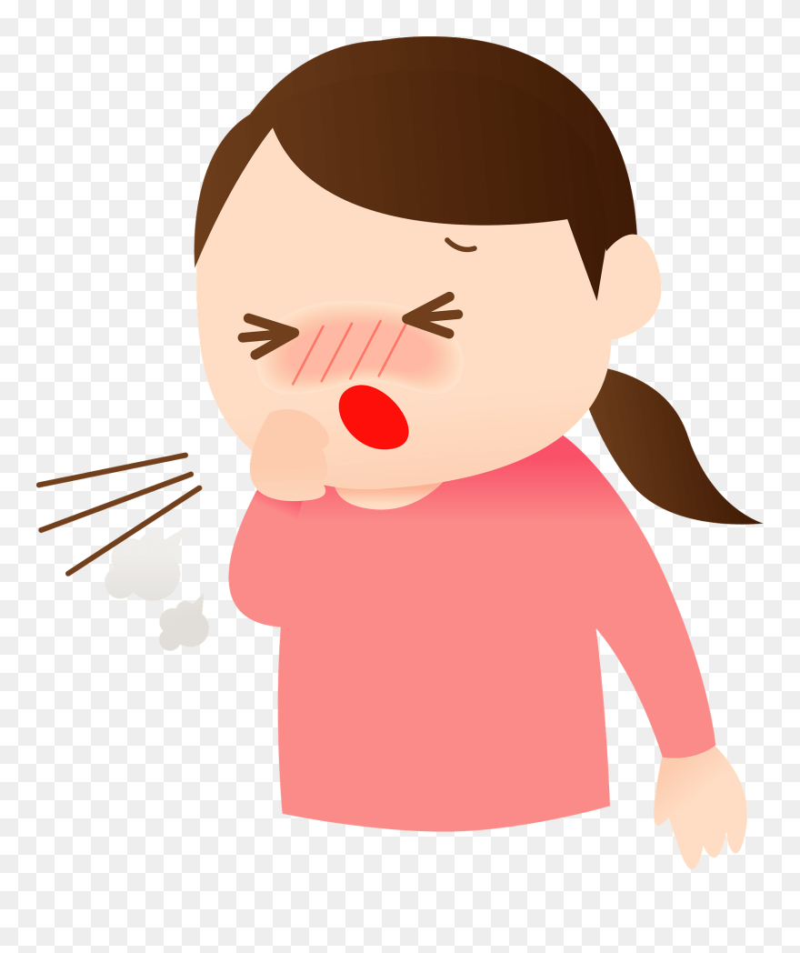 Cold Sick Woman Clipart - Cough - Png Download