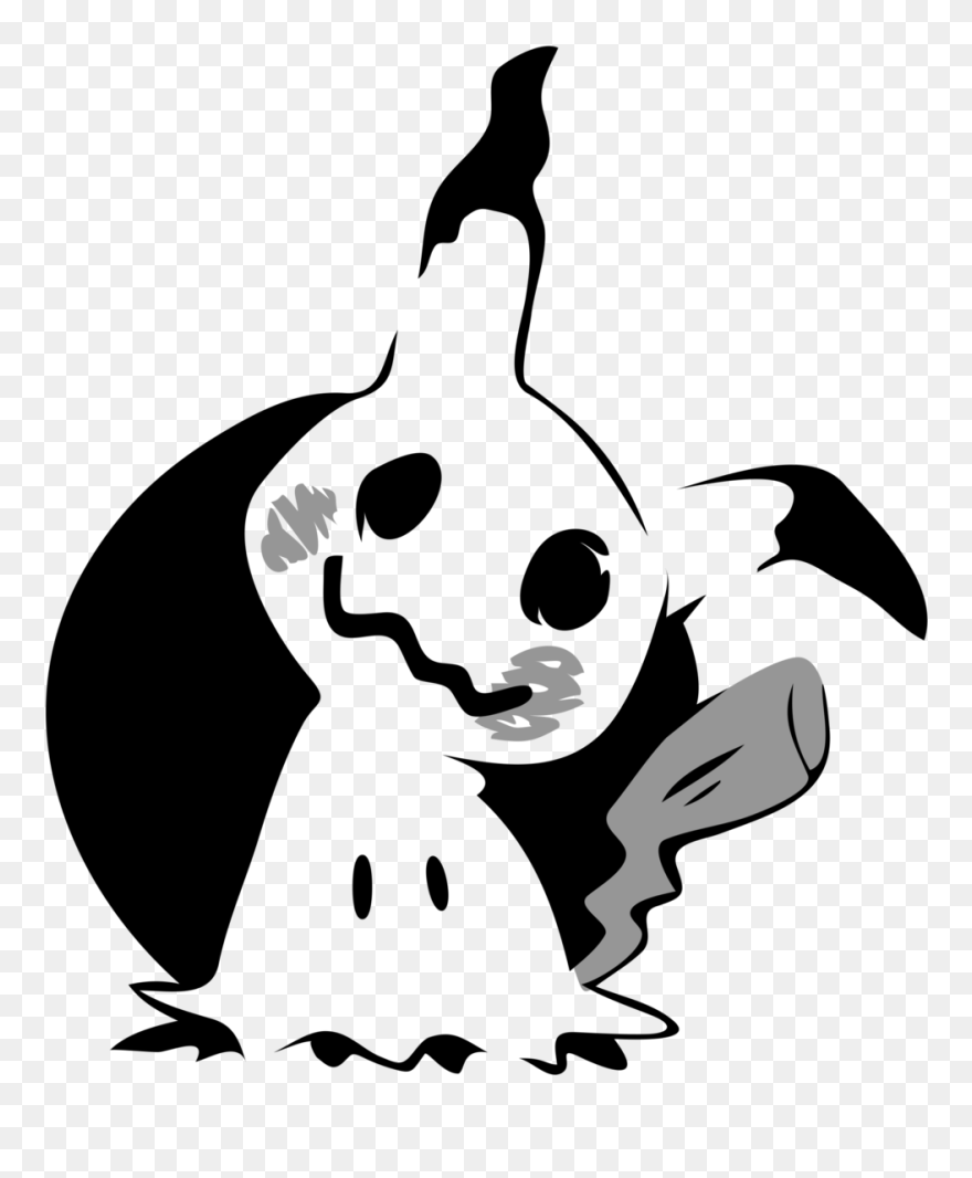 Transparent Pumpkin Outline Clipart Black And White - Pokemon Pumpkin Stencils Mimikyu - Png Download