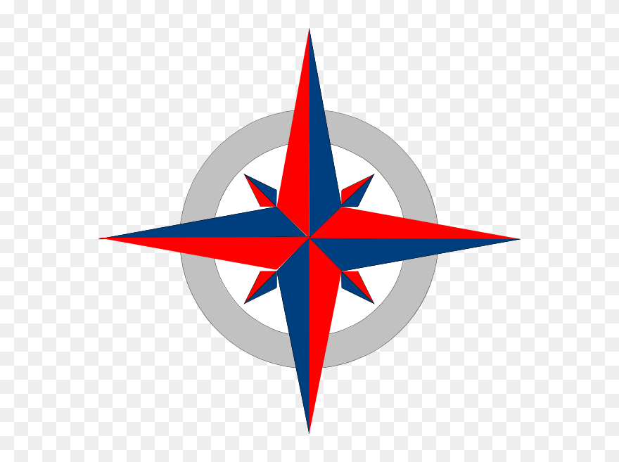 Red And Blue Compass Rose Clipart