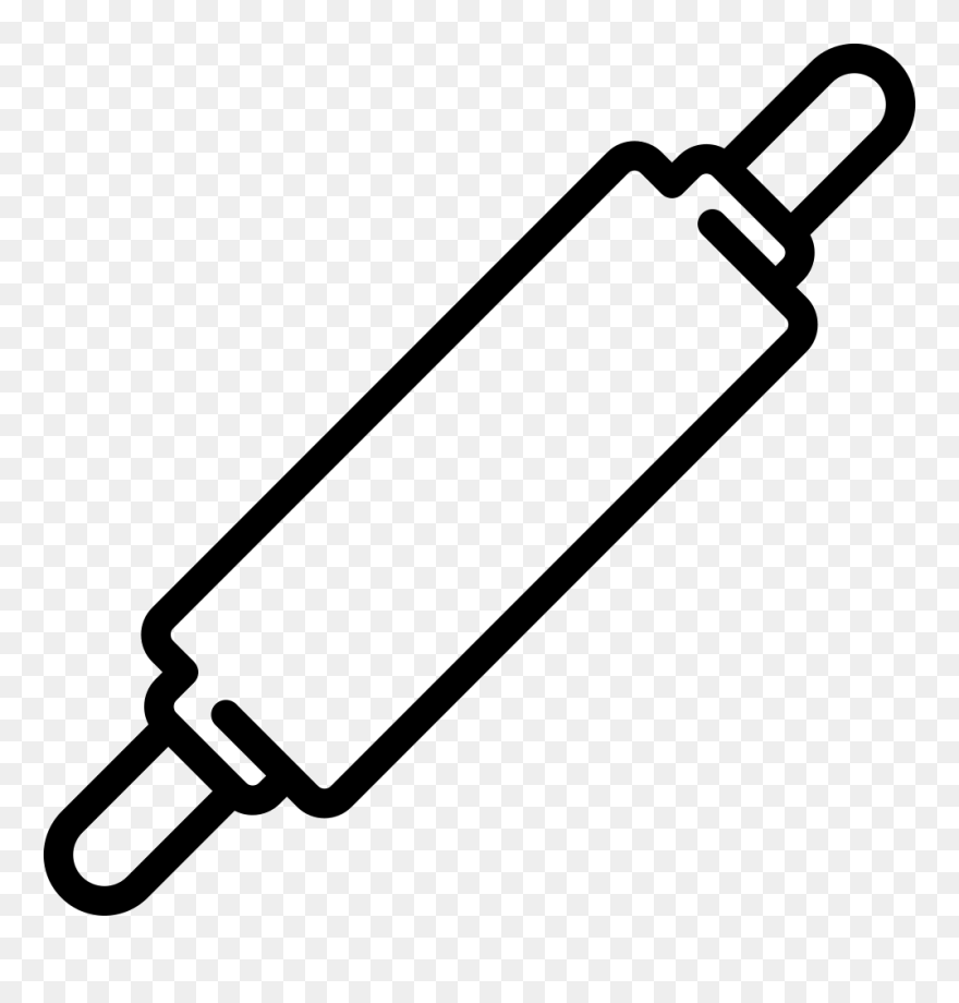 Rolling Pin - Rolling Pin Clipart Black And White - Png Download