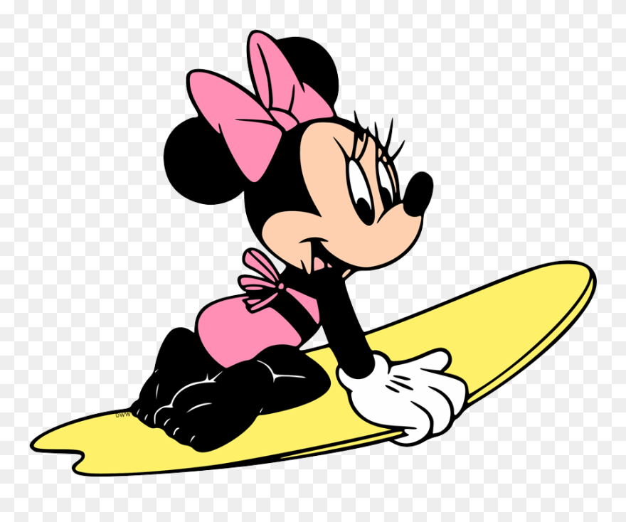 Minnie Mouse Surfing Clipart