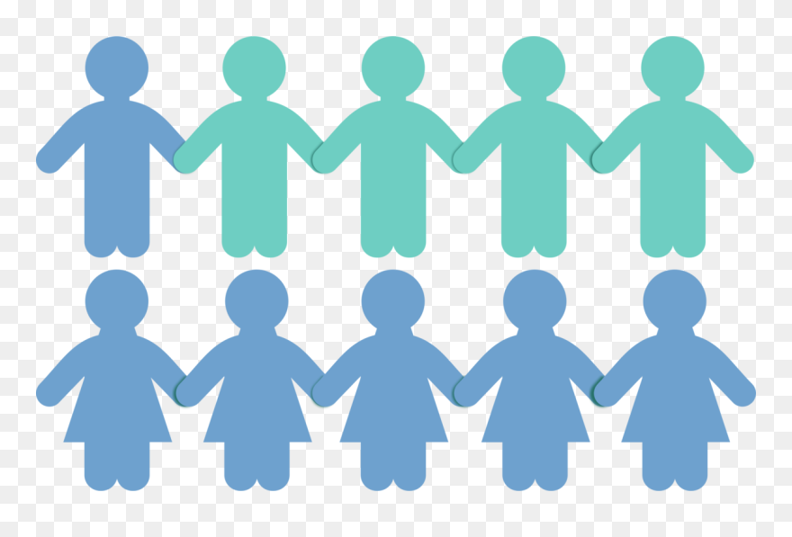 Sharing,silhouette,crowd - People Chain Clipart - Png Download