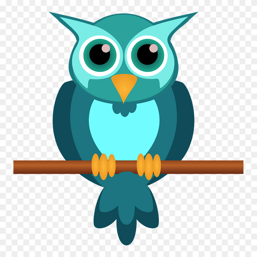 Owl On Branch Clipart - Love Owl - Png Download
