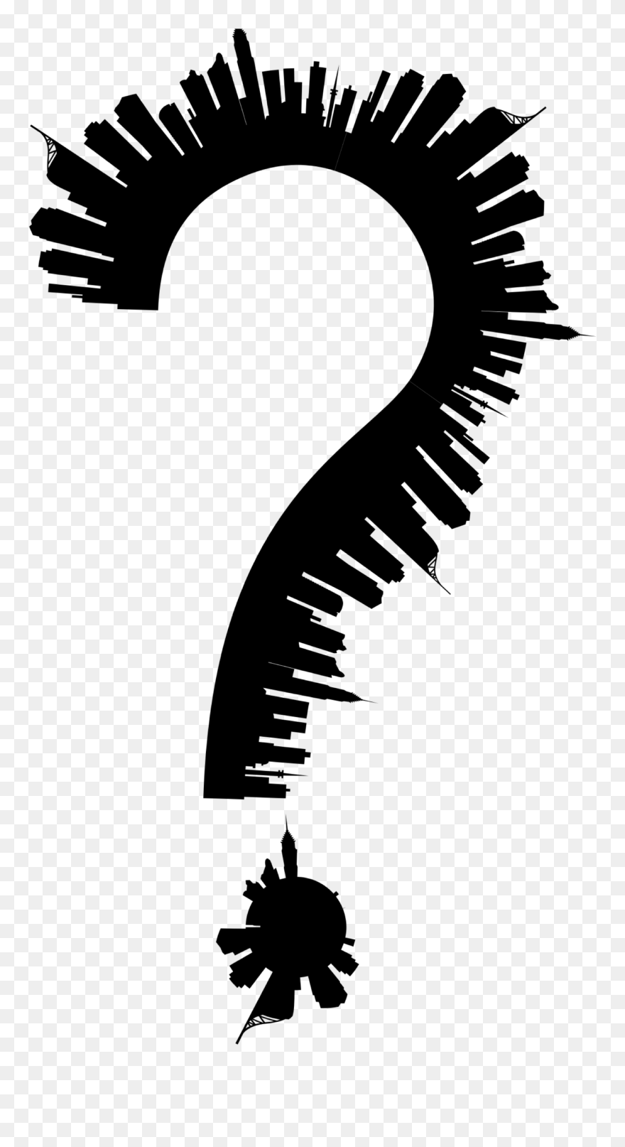 #city #questionmark #black #freetoedit - Architecture Question Mark Clipart