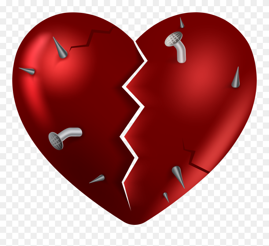 Broken Heart Free Clipart Vector Black And White Stock - Png Download