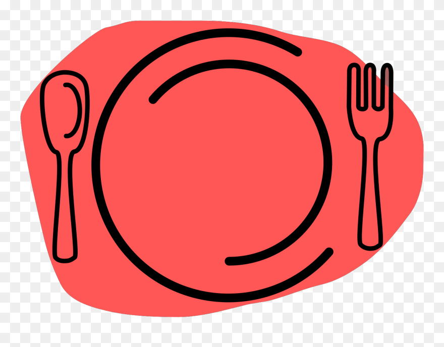 Fork And Knife Plate Clipart - Png Download