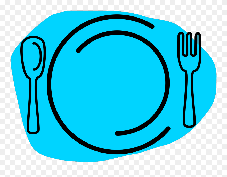 Fork And Knife Plate Clipart - Png Download