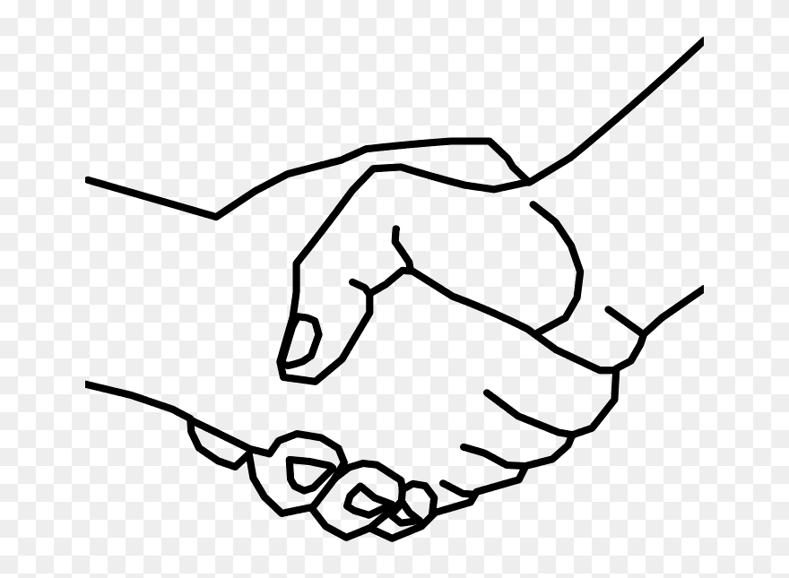 Shaking Hands Drawing Easy Clipart , Png Download - Shaking Hands Drawing Easy Transparent Png