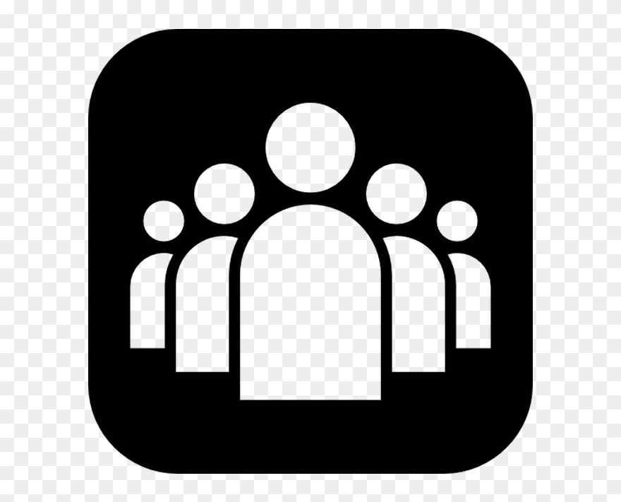 Transparent Group Of People Clipart Black And White - People White Icon Png