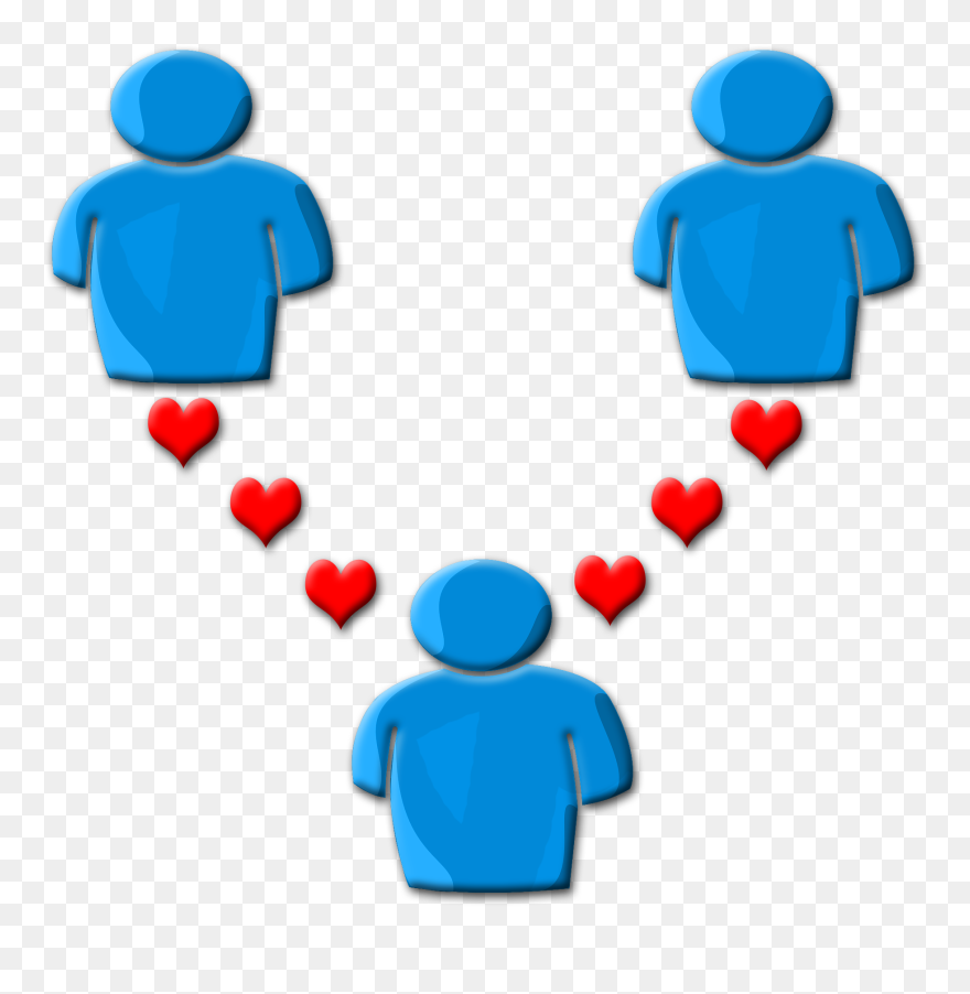 Transparent Two People Talking To Each Other Clipart - Polyamory Vee - Png Download