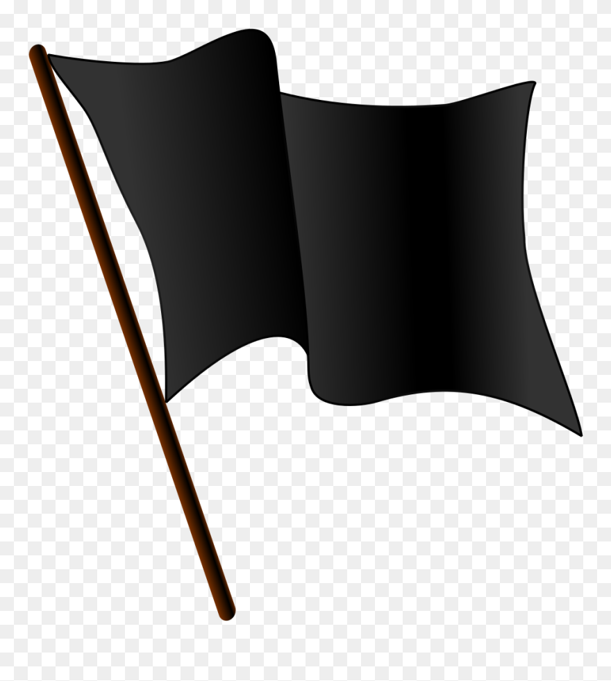 Transparent Mexican Flag Waving Clipart - Black Flag With White Background - Png Download
