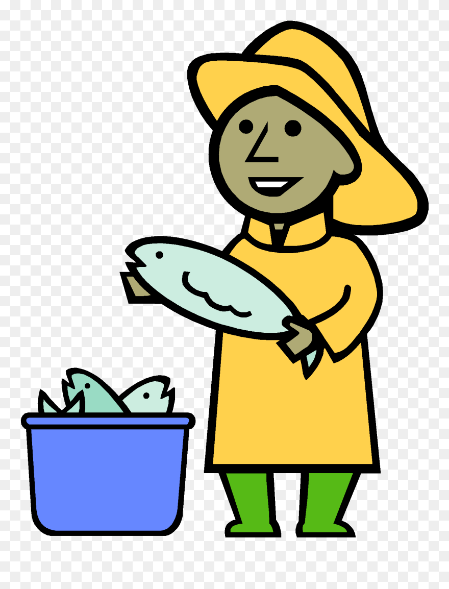 Men Clipart Fish - Man And A Fish - Png Download
