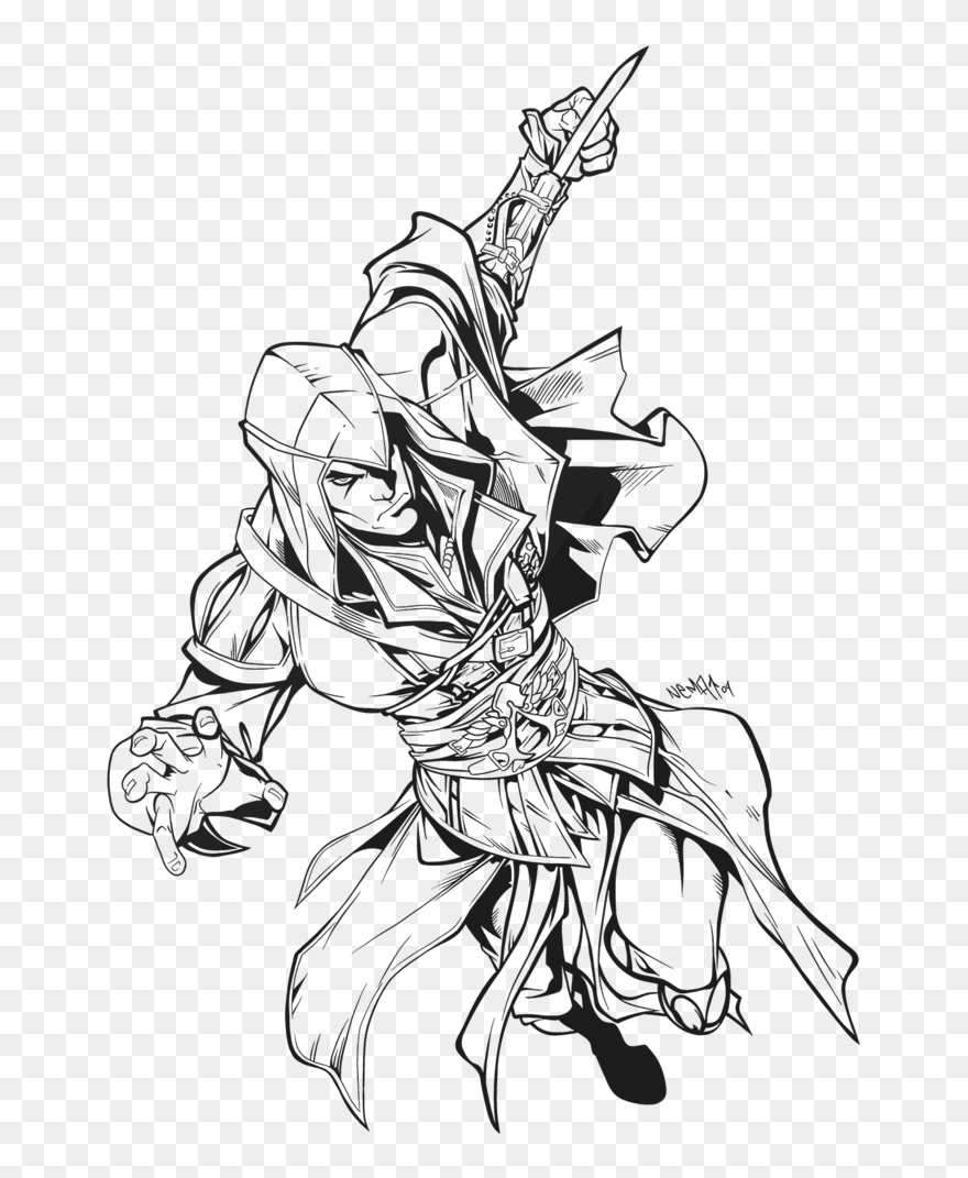 Drawn Ivy Ink - Assassin's Creed Drawing Outline Clipart