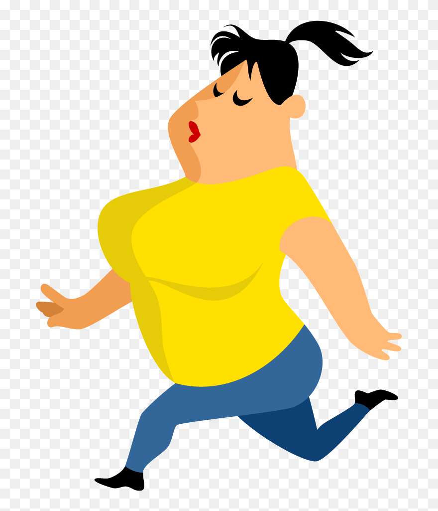 Transparent Push Ups Clipart - Obese Girls And Gym Drawing Transparent - Png Download