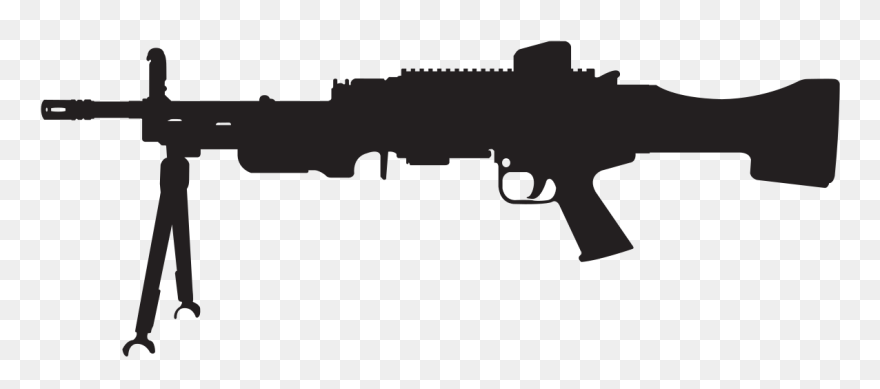 H K Mg4 Silhouette Heckler And Koch Light- - Machine Gun Silhouette Png Clipart