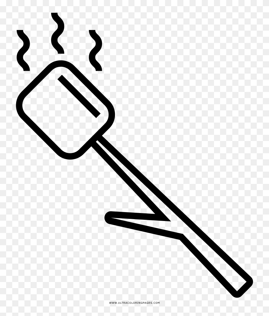 Marshmallow Coloring Page Clipart