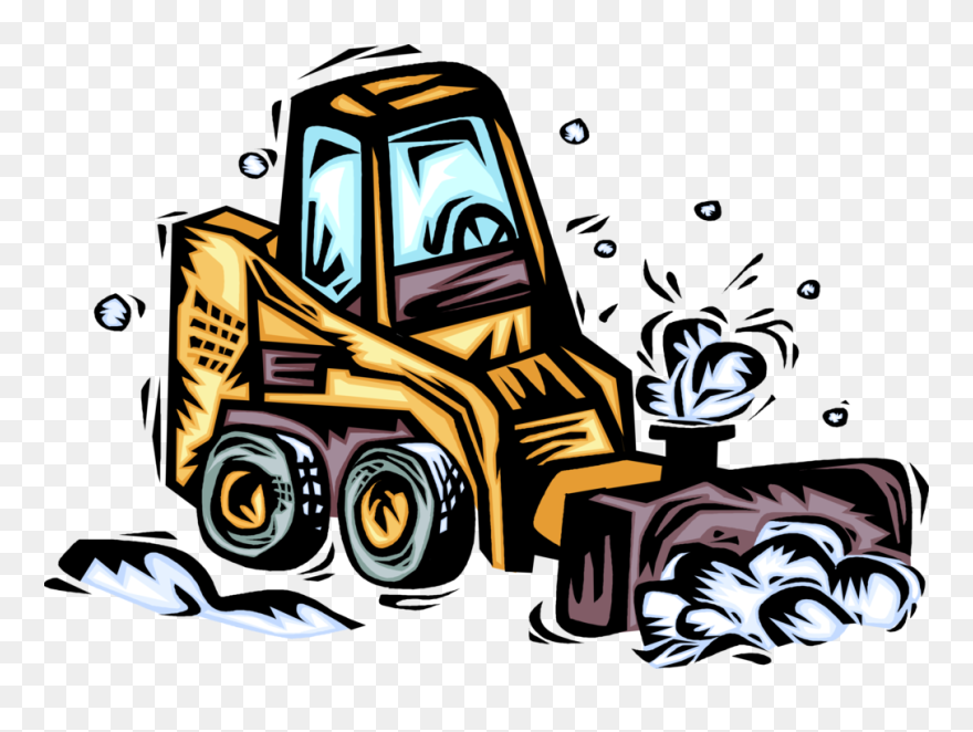 Vector Illustration Of Snow Plow And Snow Removal Equipment Clipart