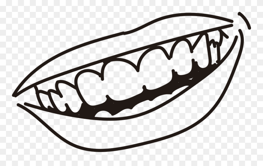 Mouth Black And White Clipart - Png Download