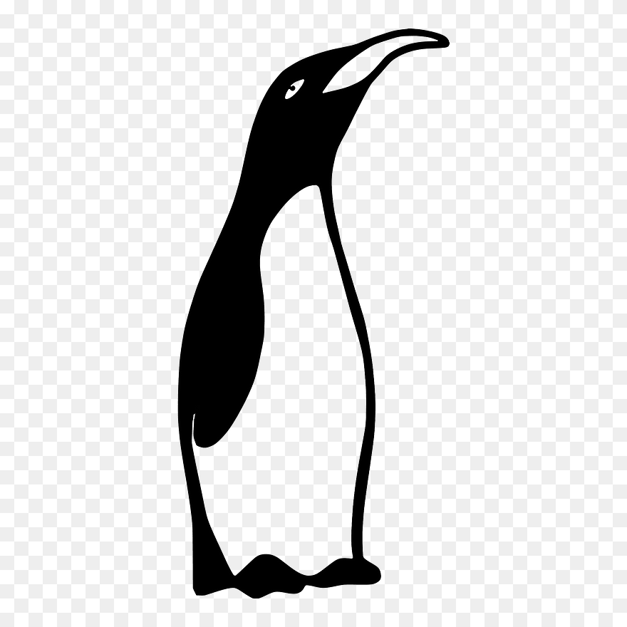 Smug Penguin Clipart - Clipart Black And White Vector Penguin - Png Download