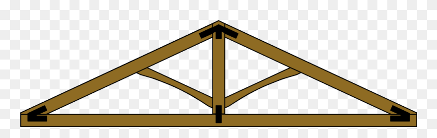 King-post Roof Truss - Roof Truss Of A King Post Clipart