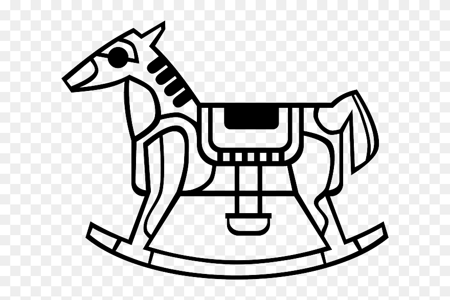 Rocking Horse, Horse, Toy - Outline Picture Of Toy Clipart