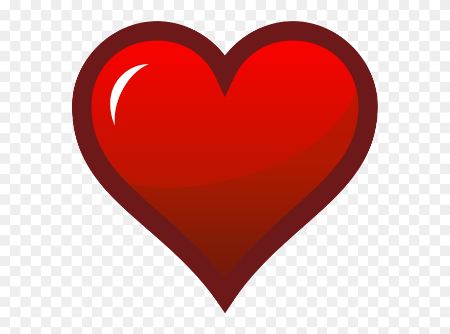 Red Heart With Thick Brown Border Vector Drawing - Favourite Clip Art - Png Download