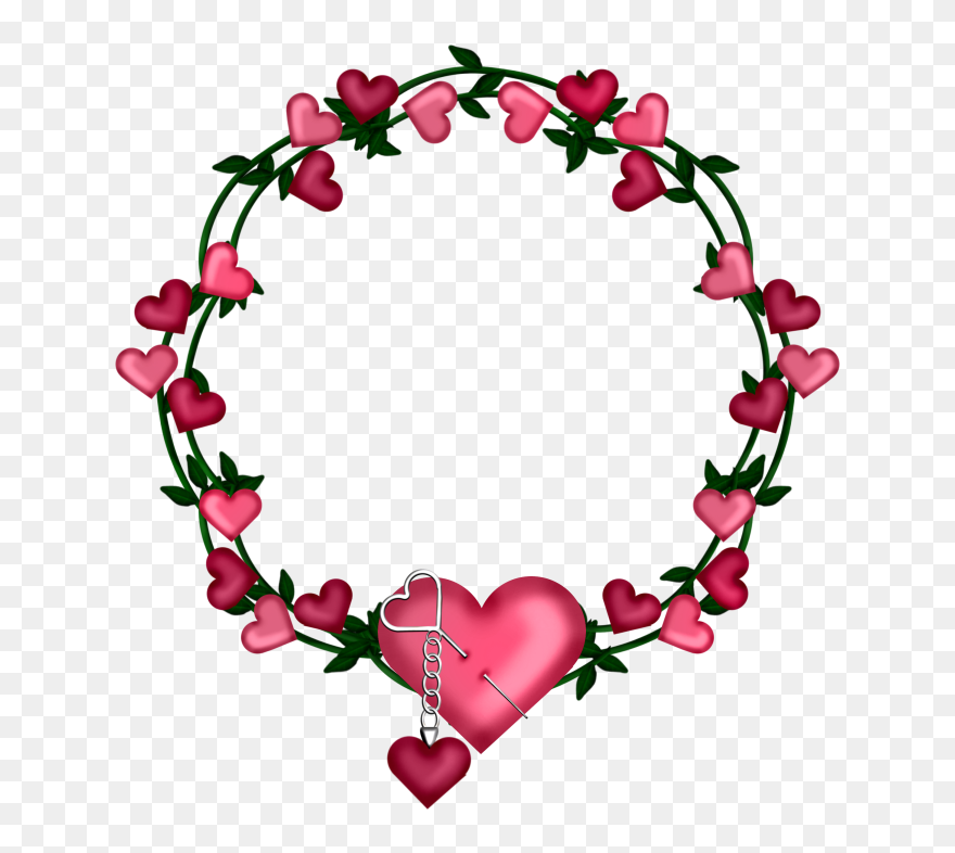 Transparent Heart Wreath Clipart - Png Download