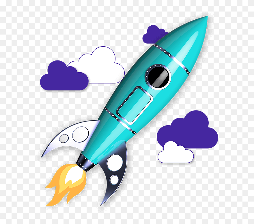 Our Mission Rocket In The Clouds Clipart