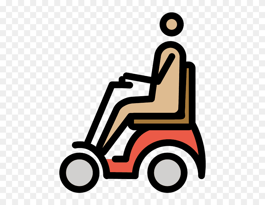 Person In Motorized Wheelchair Emoji Clipart - Clip Art - Png Download