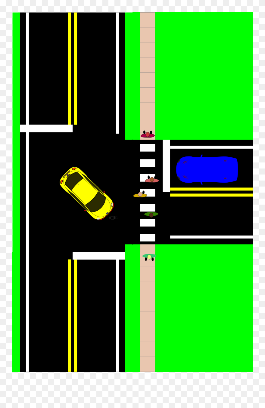 4 Way Intersection Clipart