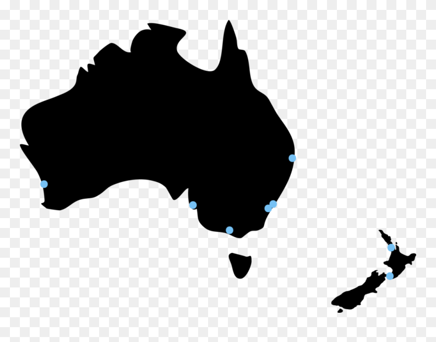 Transparent Rock Band Silhouette Clipart - Map Of Australia And Nz - Png Download