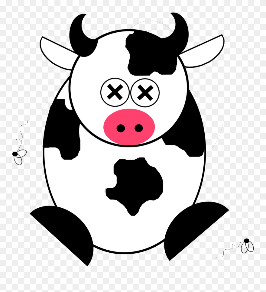 Dead Clipart Cartoon, Dead Cartoon Transparent Free - Dead Cow Clipart - Png Download