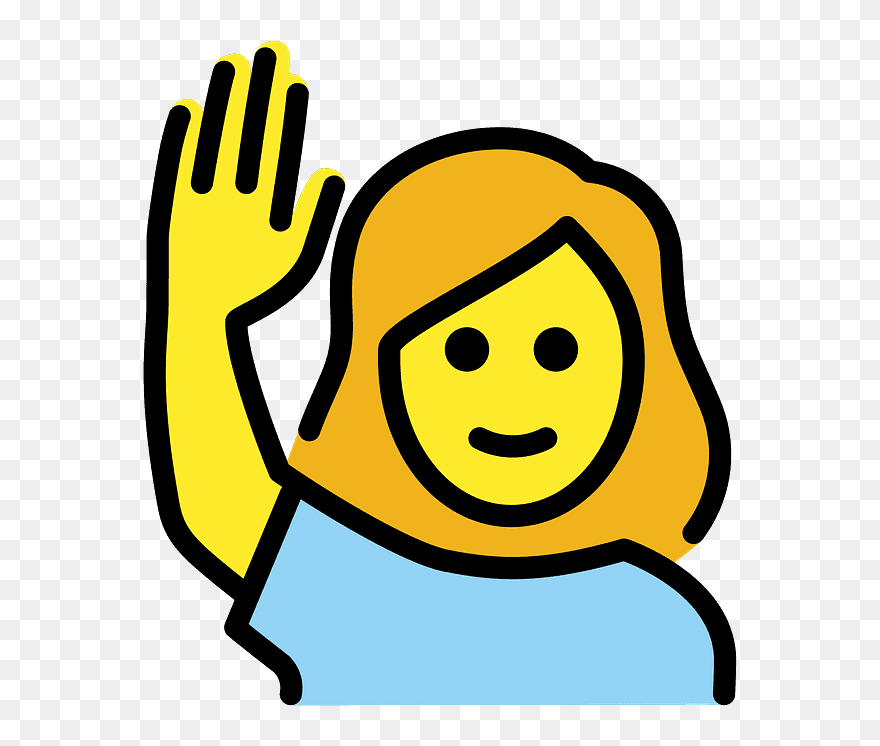 Woman Raising Hand Emoji Clipart - Clip Art - Png Download
