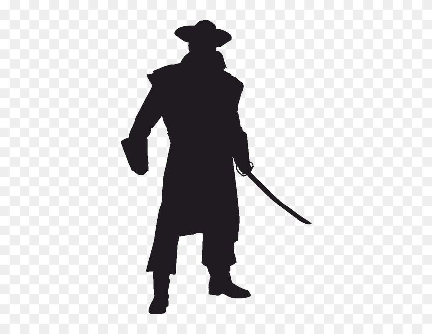 Pirate Vector Graphics Clip Art Image Illustration - Transparent Pirate Silhouette - Png Download