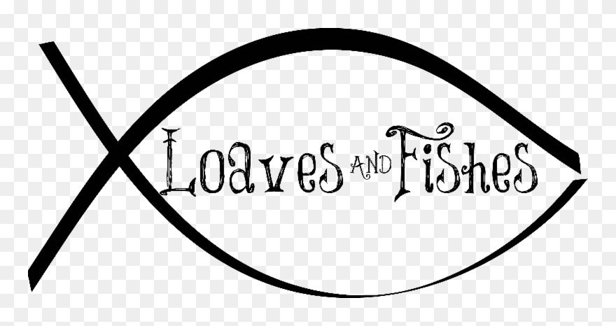 Volunteer With Loaves And Fishes - Calligraphy Clipart