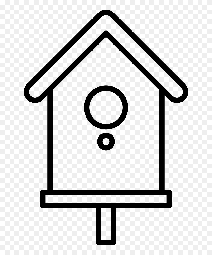 Bird House - Bird House Clip Art Black And White - Png Download