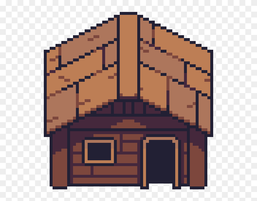Cabin Clipart Pixel Art - Log Cabin Pixel Art - Png Download