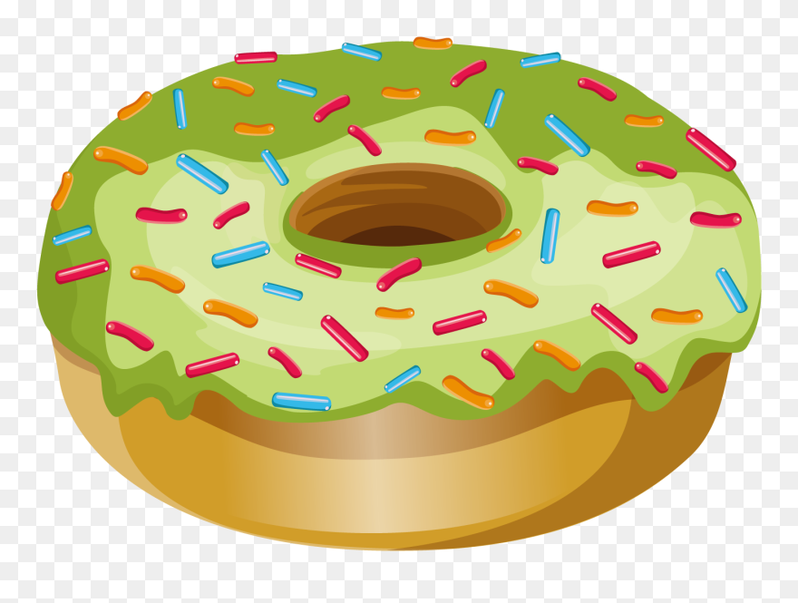 Doughnut Clipart Green - Cake - Png Download